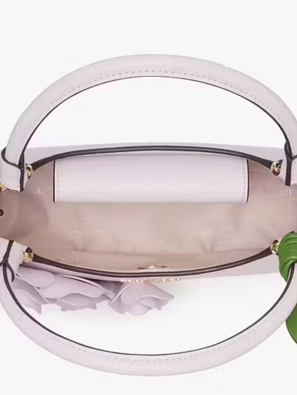 kate spade pale pink leather shoulder bag with floral appliqués - Picture 4 of 5